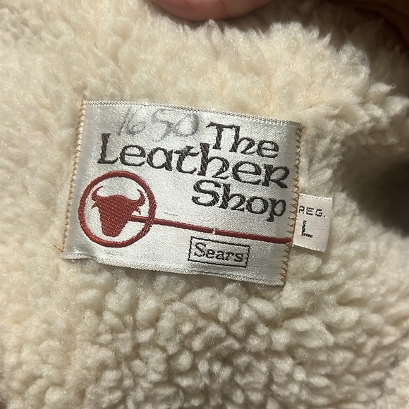 Vintage The Leather Shop Sears Mens Tan Vest Suede Snap Sherpa Western Large - Picture 5 of 5